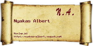 Nyakas Albert névjegykártya